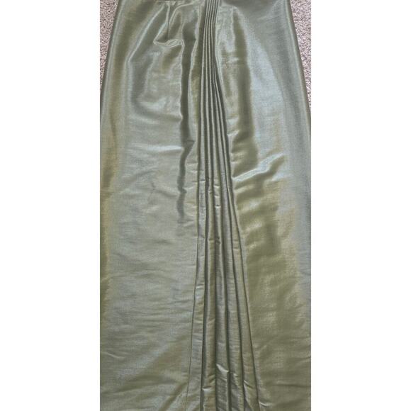 Jil Sander Fleece Wool/Nlyon Army Green Ladies Long Skirt Size 40 - Picture 7 of 8